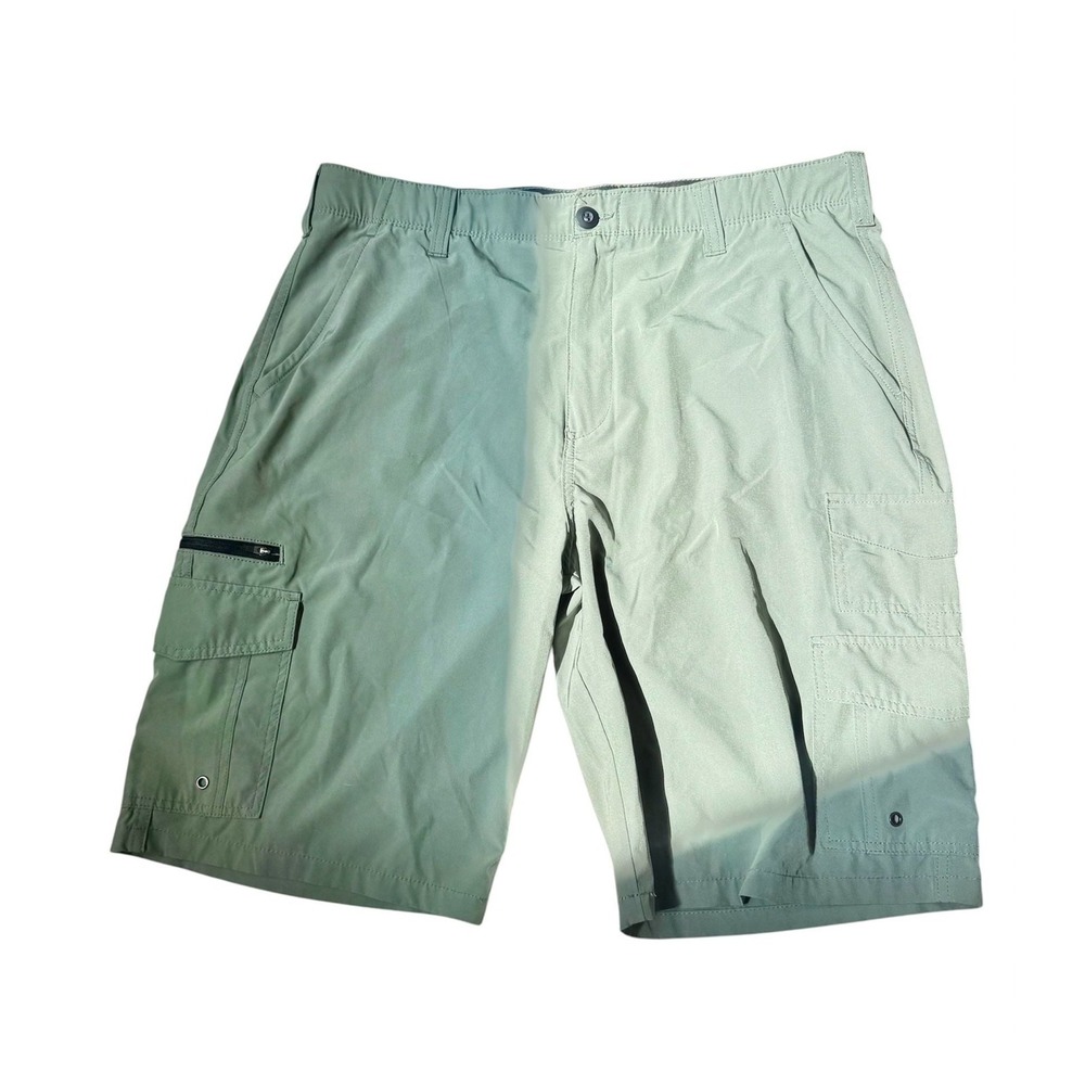 Iron Co. Men's Stretch Tech Cargo Shorts, Size 36, Green
